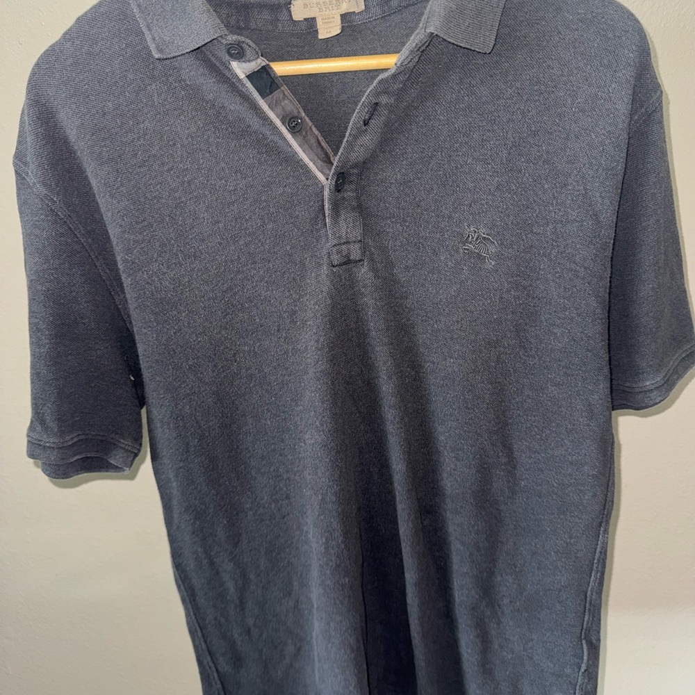 Burberry Men's Dark Gray Polo Shirt